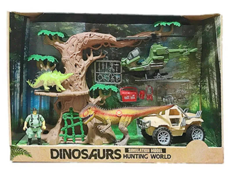 Animal Life - Dino kit med dinosaurer bil , helikopter og j