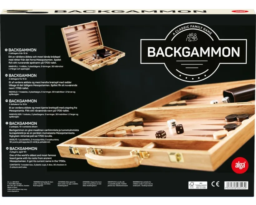 Backgammon – Strategispill for 2 spillere – Alga