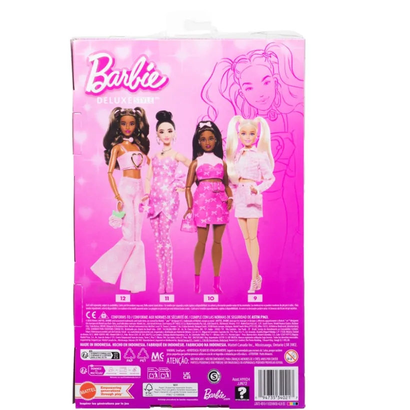 Barbie Deluxe Style Dukke med Rosemønstret Jeanslook