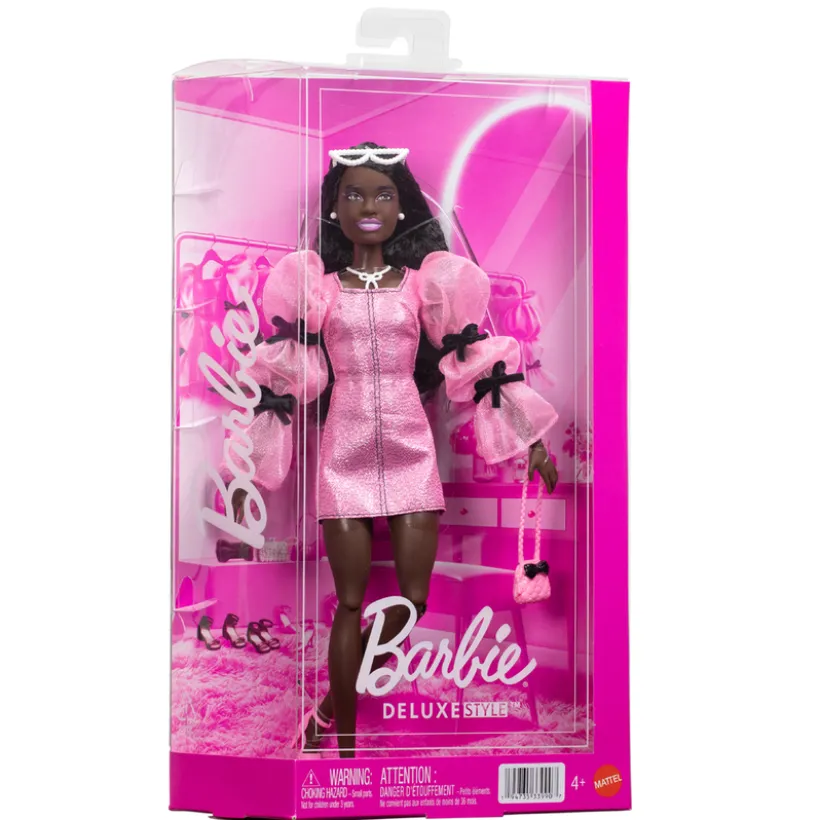 Barbie Deluxe Style Dukke Nr 14 Metallicrosa Kjole