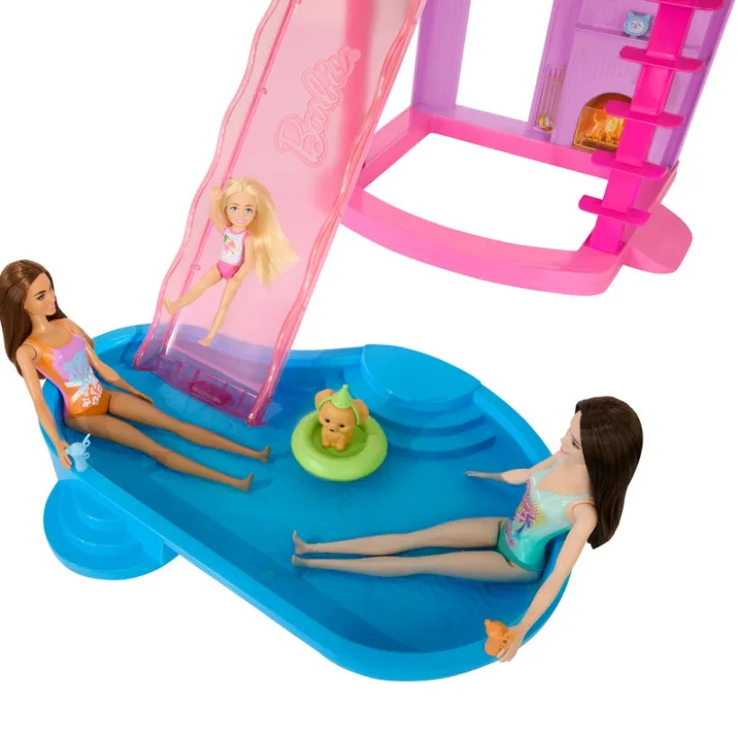 Barbie Dreamhouse med 2 hus, bassenger og sklie