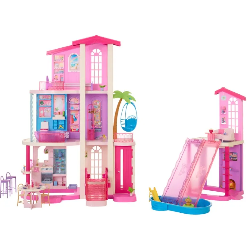 Barbie Dreamhouse med 2 hus, bassenger og sklie