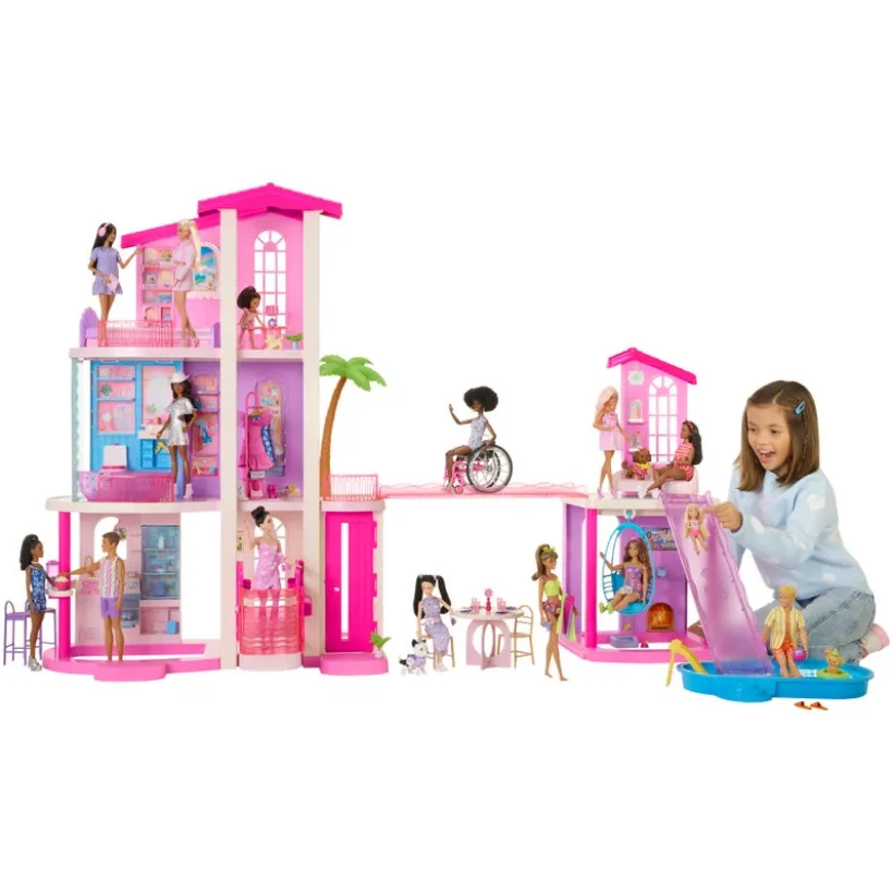 Barbie Dreamhouse med 2 hus, bassenger og sklie