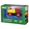 BRIO, batteridrevet lokomotiv, rød/gul