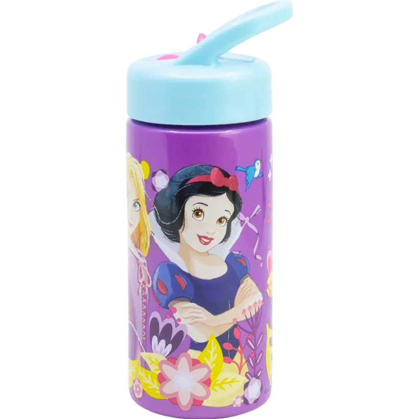 DISNEY PRINCESS, Vannflaske med sugerør, 420 ml