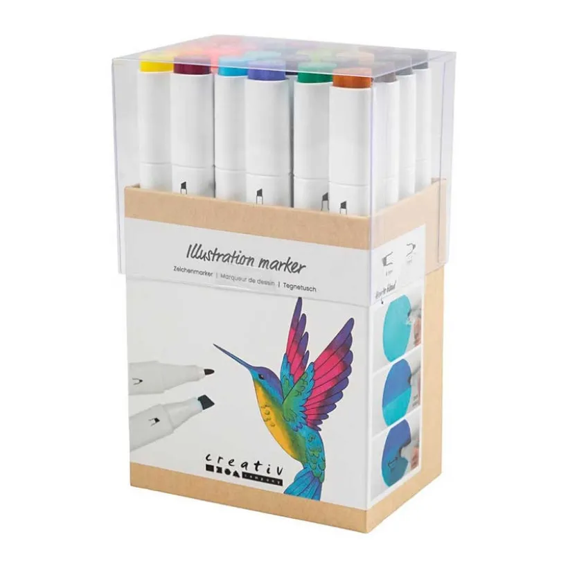Illustrasjoner Marker, Supplerende Farger, Spiss 1+8 Mm, 2