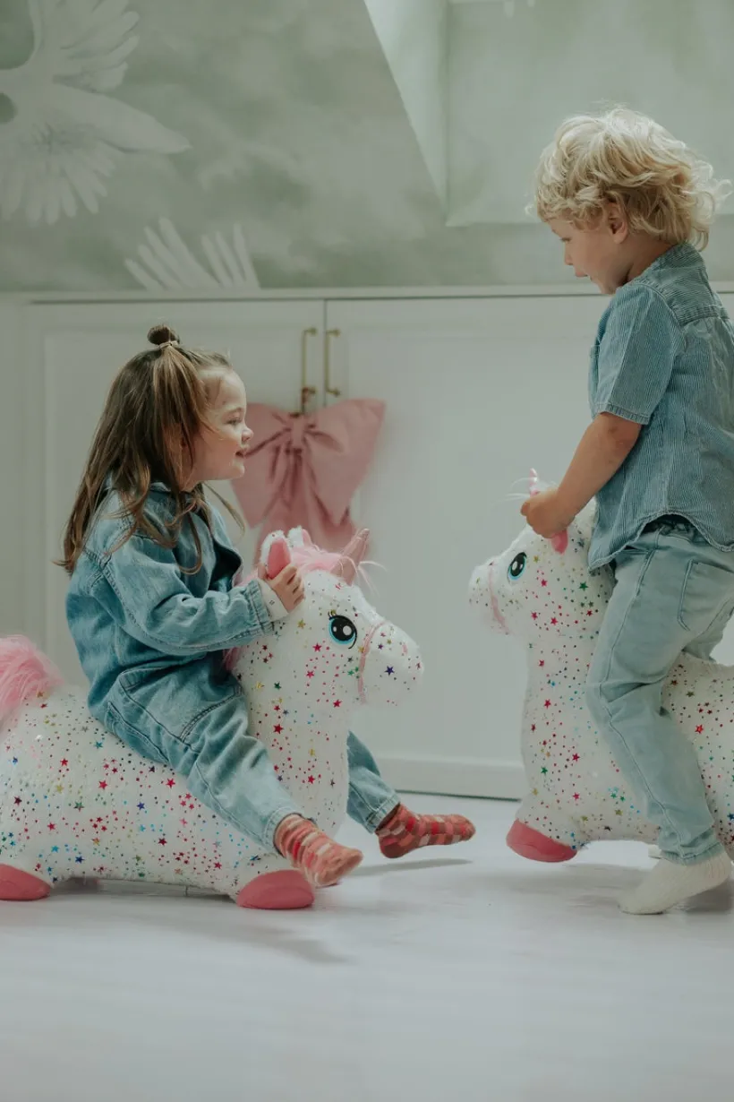 KREA Hop and Bounce Enhjørning med rosa hår