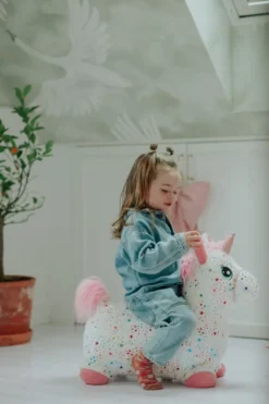 KREA Hop and Bounce Enhjørning med rosa hår