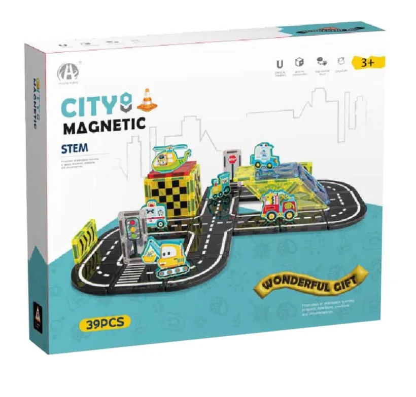 Mag&Play Building Blocks bilbaner 39 deler