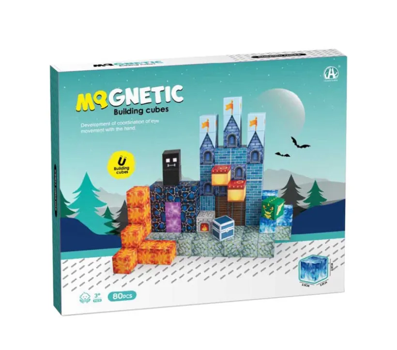 Mag&Play Building Cubes 80 magnetiske kuber