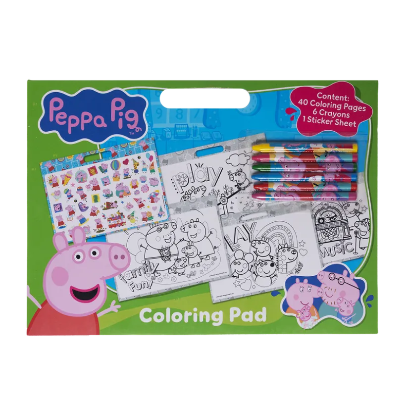 Peppa Gris, Kunstnerblokk med fargeblyanter og klistremerker