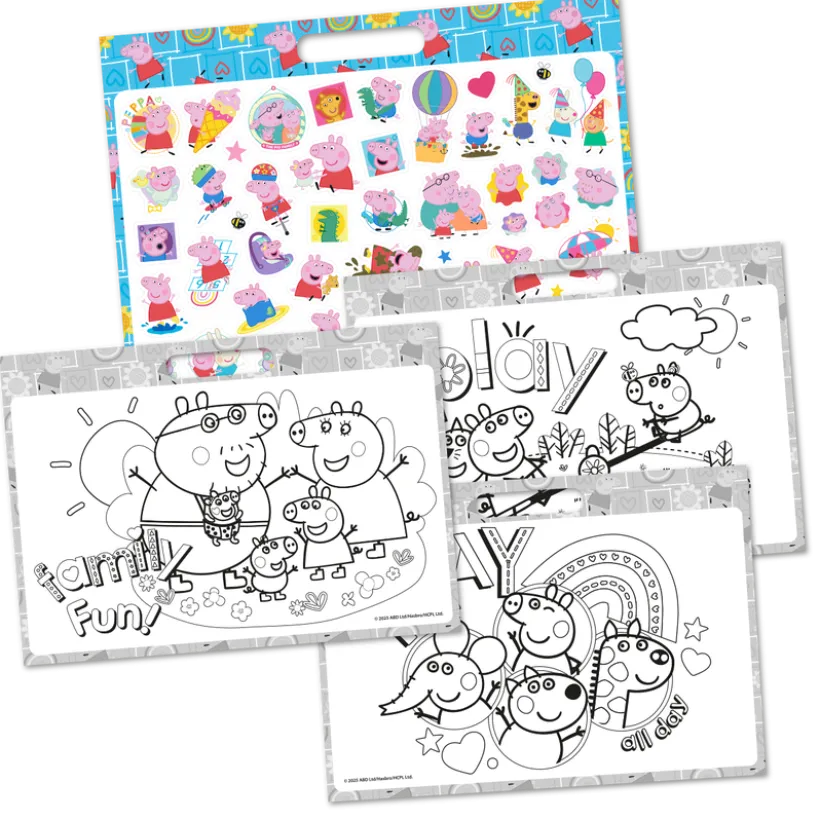 Peppa Gris, Kunstnerblokk med fargeblyanter og klistremerker