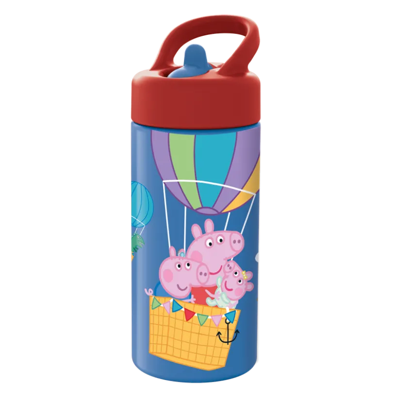 Peppa Pig, Vannflaske med sugerør, 420 ml