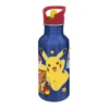 Pokemon vannflaske i aluminium med sugerør