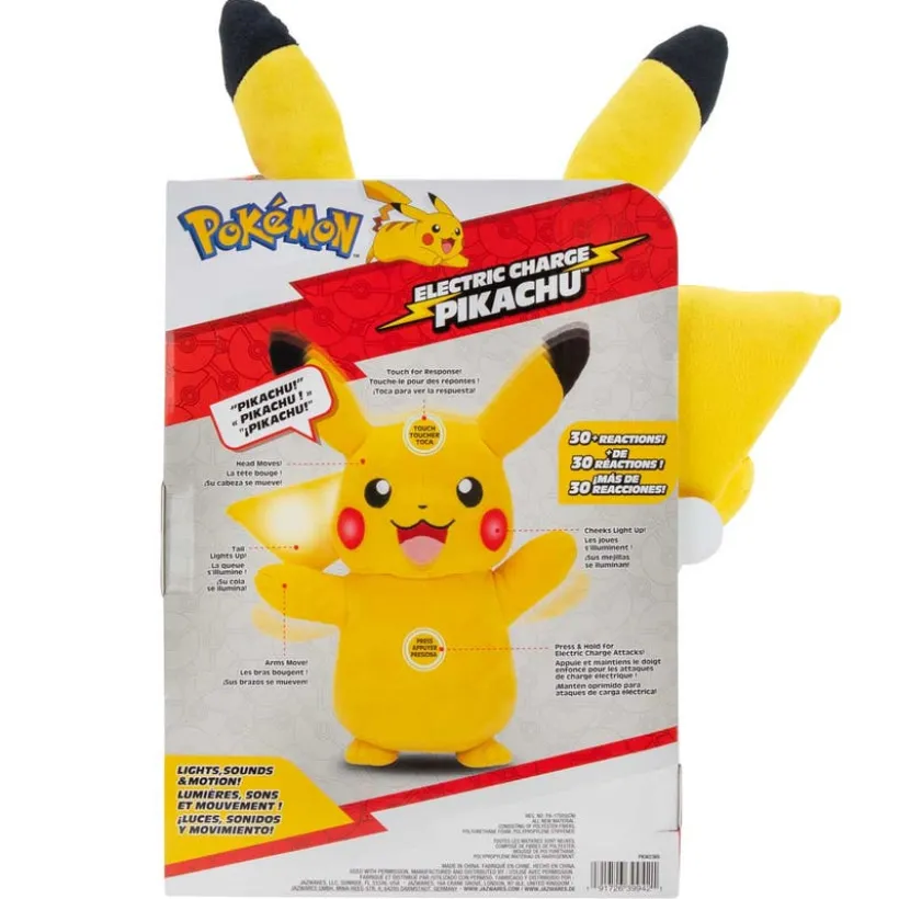 Pokémon, elektrisk ladet Pikachu funksjonsbamse