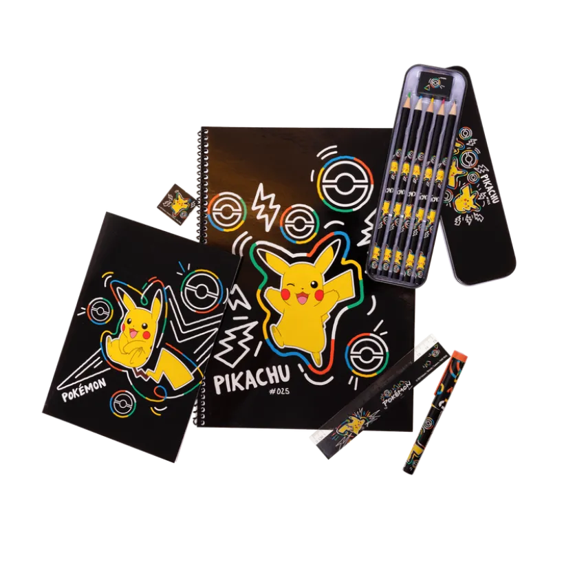 POKÉMON NEON, stort skrivesett med metallpenal
