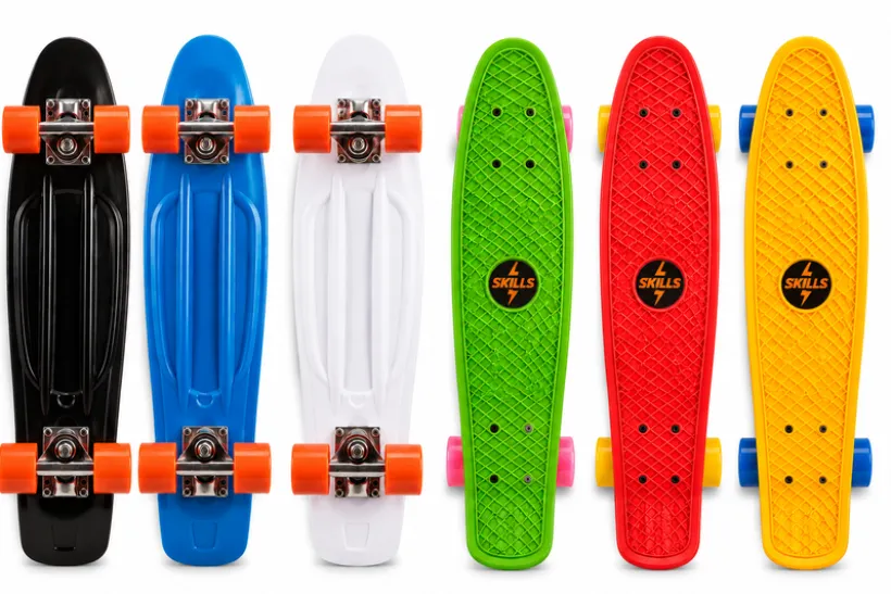 Skills, skateboard 45 cm, gul
