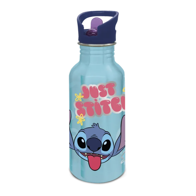 STITCH ALU Vannflaske med sugerør, 545 ml