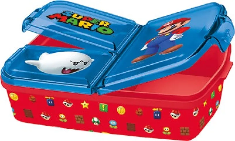 SUPER MARIO, Matboks med flere rom, 18 x 13 cm