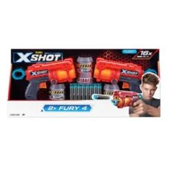 XSHOT Excel Fury 4 2-pakning (3 bokser, 16 dartpiler) Bulk, 6 stk, uten innhold